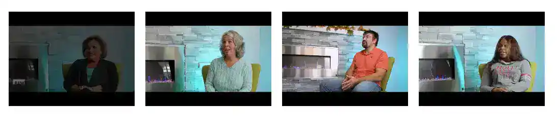 Patient testimonials at Zen Dental of Enfield featuring diverse individuals sharing positive experiences in a comfortable setting, emphasizing personalized care and compassionate service.